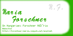 maria forschner business card